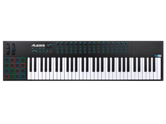Alesis VI61 Advanced 61-Key USB MIDI Keyboard Controller Front View