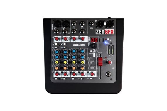 Allen And Heath Zed-6FX Compact 6-Channel Analogue Mixer With Effects Front View