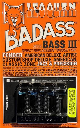 Leo Quan Badass III Bass Bridge 4-String Black