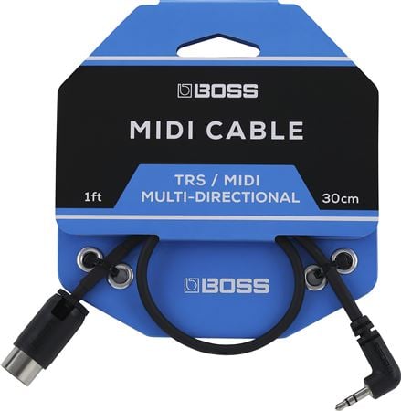 BOSS TRS to MIDI Cable Front View