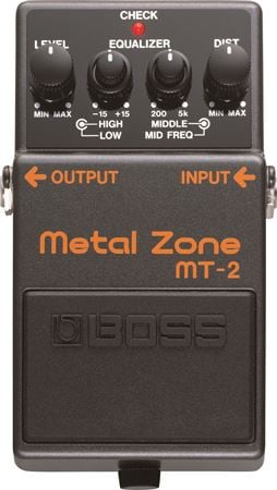 Boss MT-2 Metal Zone Distortion Pedal Front View