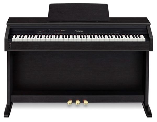 Casio AP265 Celviano Digital Piano Black with Bench Front View