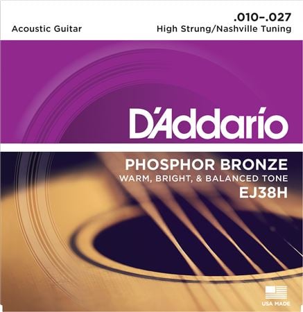D'Addario EJ38H Phosphor Bronze High Strung Nashville Acoustic Strings Front View