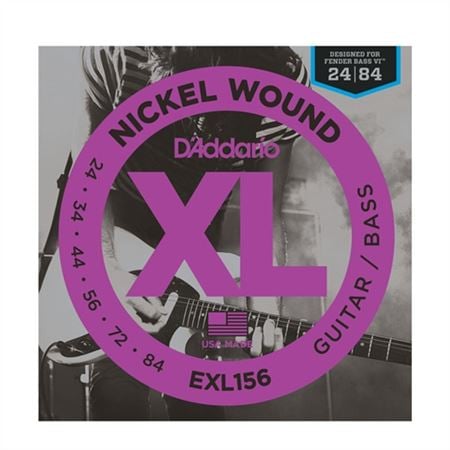 D'Addario EXL156 XL Nickel Wound Fender Bass VI Strings Front View