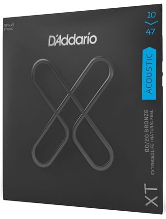 D'Addario XTABR1047-12 XT 80/20 Bronze 12-String Acoustic Strings Front View