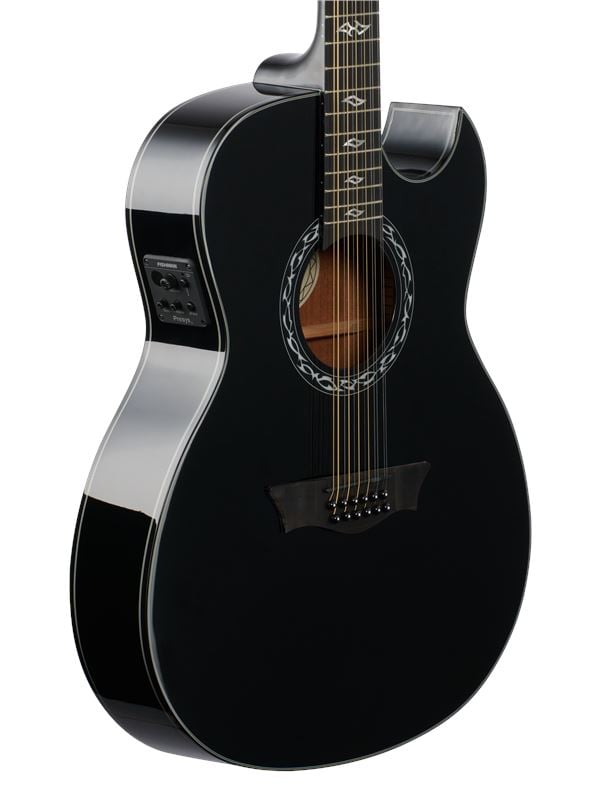 Dean Exhibition 12-String Acoustic Electric Guitar Classic Body Angled View