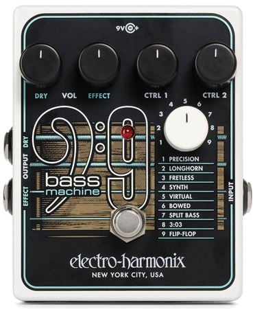Electro Harmonix BASS9 Bass Emulator Pedal Front View