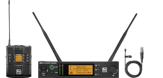 Electro Voice RE3-BPOL Omni Lavalier Wireless System Front View