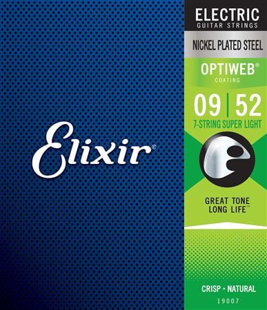 Elixir OPTIWEB 7-String Electric Guitar Strings Front View