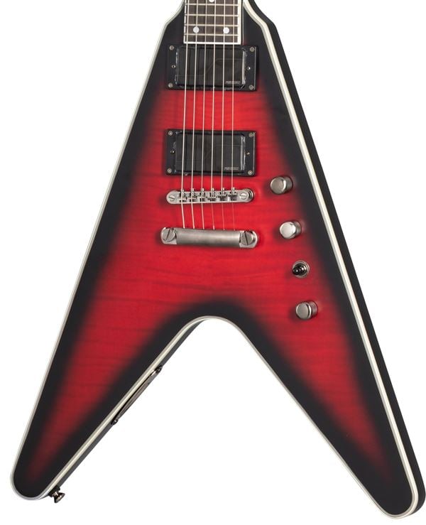 Epiphone Dave Mustaine Flying V Prophecy Flamed Guitar with Case Body View