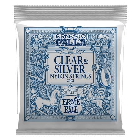 Ernie Ball P02403 Ernesto Palla Clear and Silver Nylon Guitar Strings Front View