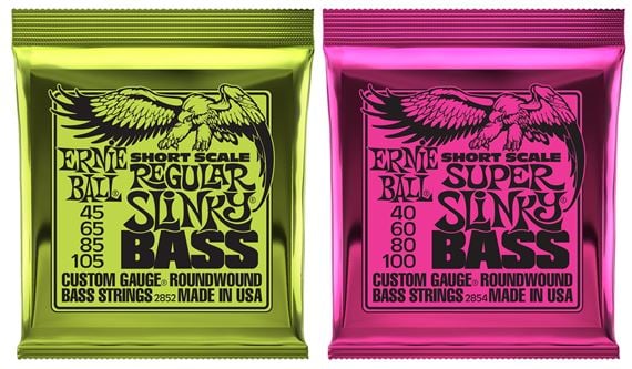 Ernie Ball Regular Slinky Nickel Wound Short Scale Bass Strings Front View