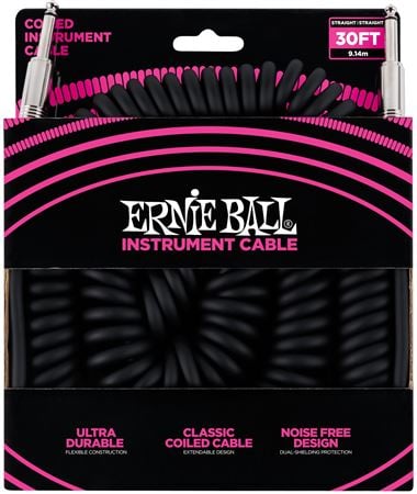 Ernie Ball Coiled Instrument Cable Front View