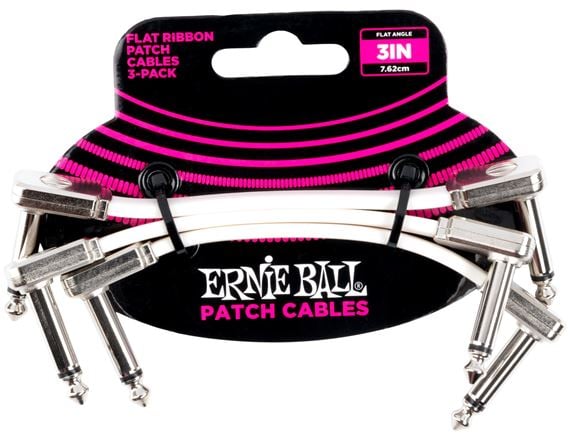 Ernie Ball PO6384 Flat Ribbon Patch Cable 3-Pack Front View