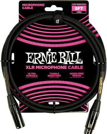 Ernie Ball Braided XLR Microphone Cable Front View