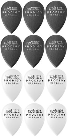 Ernie Ball Prodigy Teardrop Picks 6 Pack Front View