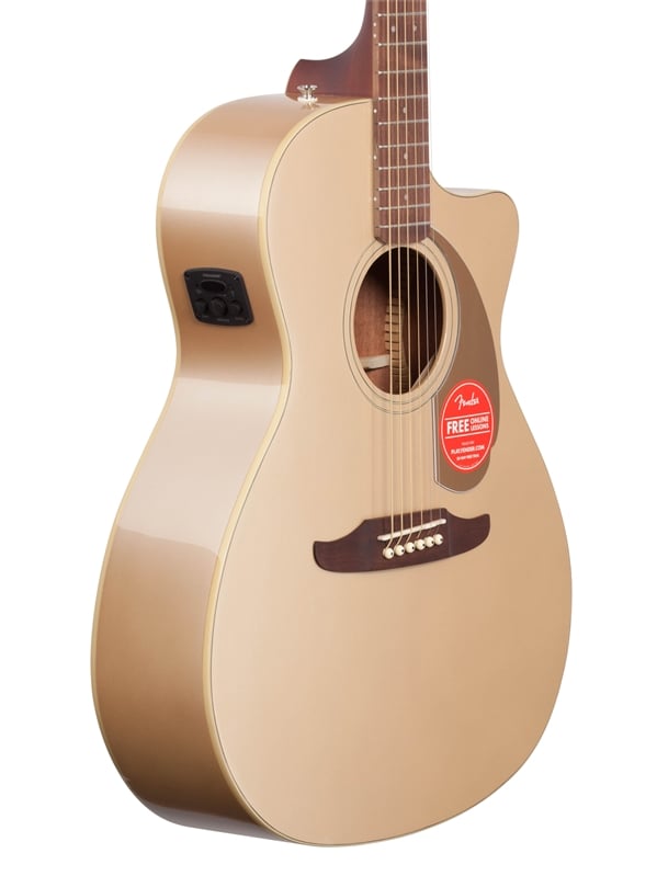 Fender Newporter Player Acoustic Electric Guitar Body Angled View