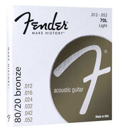 Fender 80/20 Bronze Acoustic Guitar Strings Front View