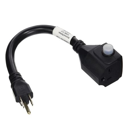 Furman ADP1520B 20A to 15A Power Adaptor Cable With Inline Breaker Front View