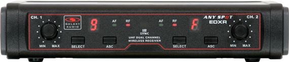 Galaxy EDXR Dual Channel Wireless Receiver Front View