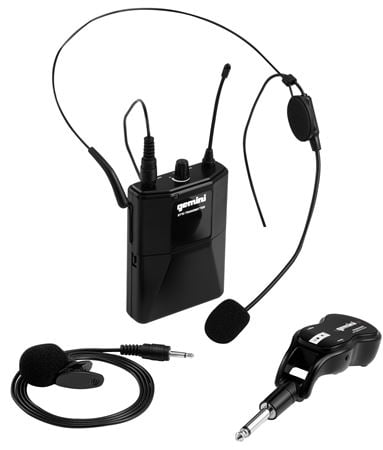 Gemini GMU-HSL100 UHF Wireless Headset and Lavalier System Front View