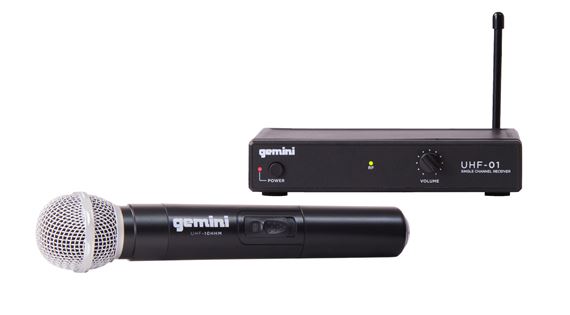Gemini UHF01M Single Channel Handheld Wireless System Front View