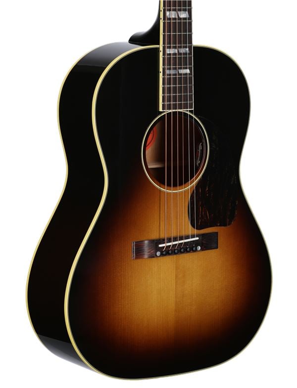 Gibson Nathaniel Rateliff LG-2 Western Acoustic Electric Guitar with Case Body Angled View