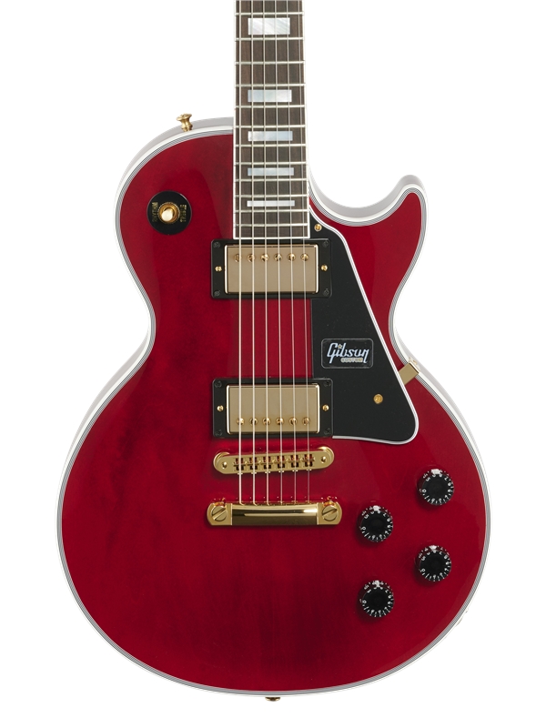 Gibson Exclusive Custom Shop Les Paul Custom Wine Red Gold Hardware Body View
