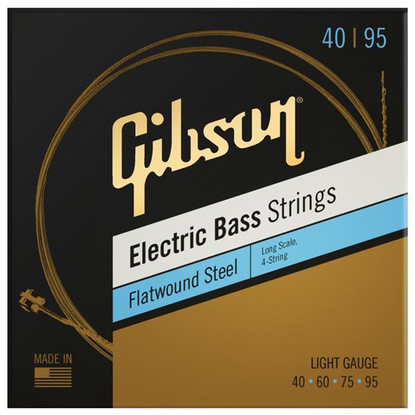 Gibson Flatwound Long Scale Electric Bass Strings Front View