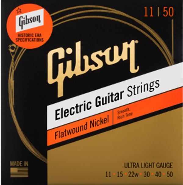 Gibson Flatwound Electric Guitar Strings Front View