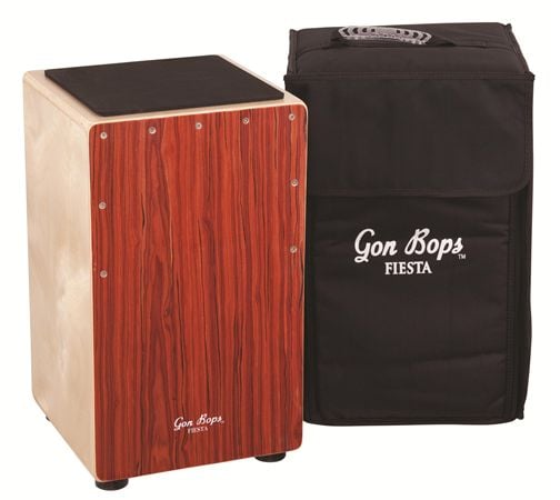 Gon Bops Fiesta Cajon Mahogany Snare with Bag - 12 x 11 x 19 Front View
