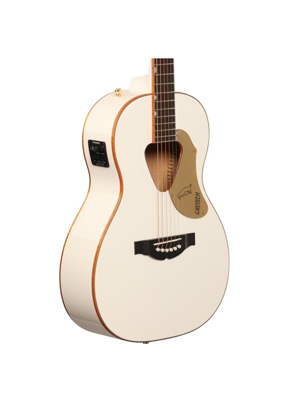 Grestch G5021WPE Rancher Penguin Parlor Acoustic Electric Body Angled View