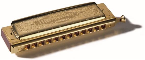 Hohner 270 Super Chromonica Gold Key of C Front View