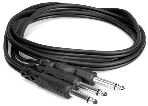 Hosa CYP-100 Y Cable 1/4" TS to Dual 1/4" TS