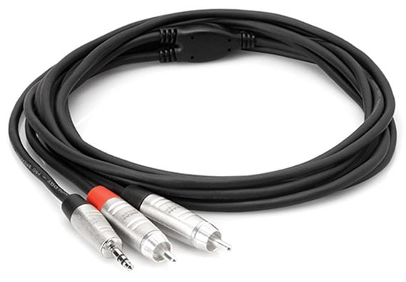 Hosa HMR Pro Stereo Breakout - REAN 3.5 mm TRS to Dual RCA