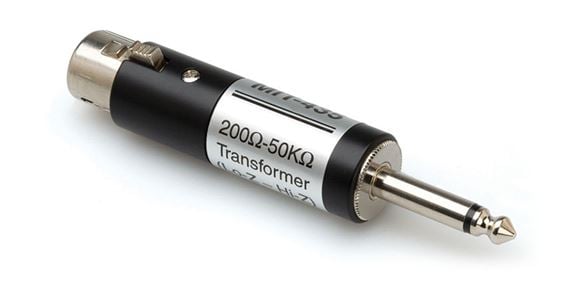 Hosa MIT435 Impedance Transformer XLR3F to 1/4 Inch TS Front View