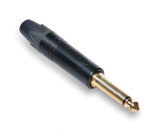 Neutrik NP2XB 1/4 In TS Connector Gold Plated Front View