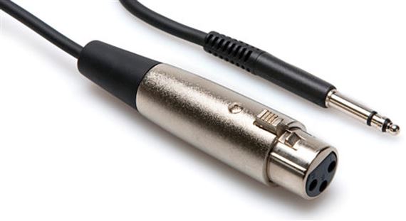Hosa TTX-103F Balanced Interconnect Cable XLR3F to TT TRS 3' Front View