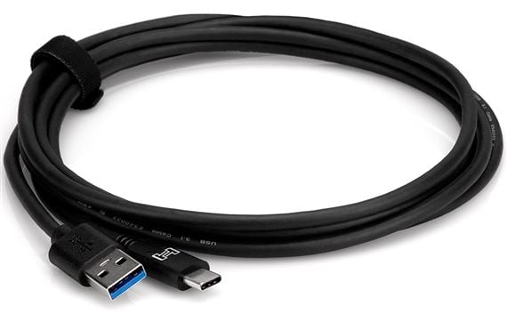 Hosa USB-306CA SuperSpeed USB-C to Type-A cable Front View