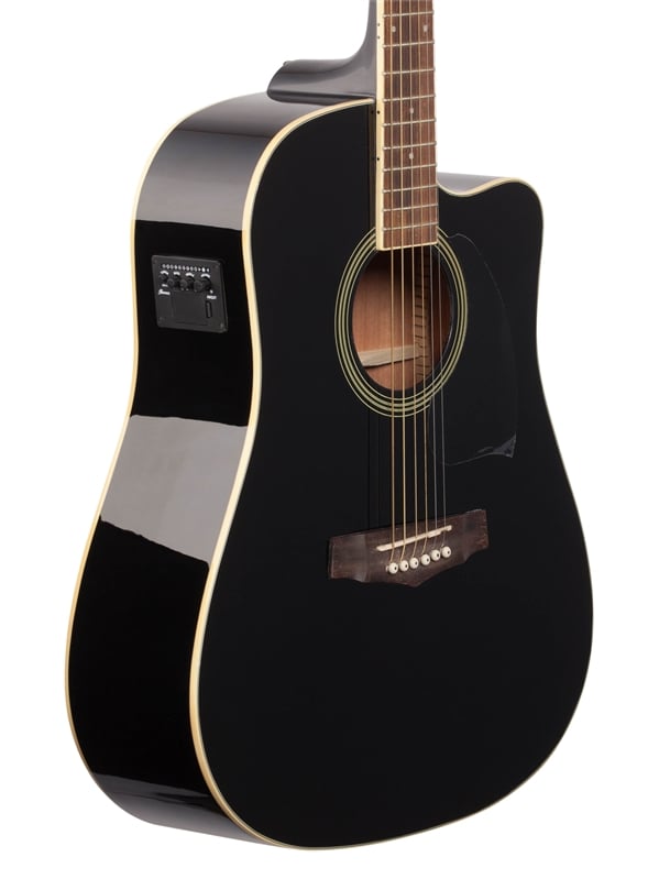 Ibanez PF15ECE Performance Acoustic Electric Guitar Body Angled View
