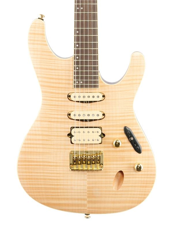 Ibanez SEW761FM Electric Guitar Natural Flat Body View