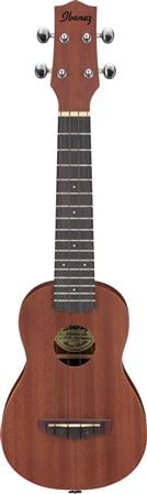 Ibanez UKS100 Soprano Ukulele with Bag Open Pore Natural Front View