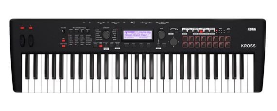 Korg KROSS 2-61-MB 61-Key Synthesizer Workstation in Black Front View