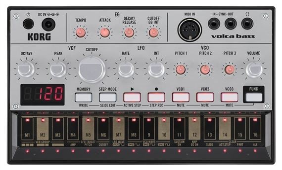 Korg VolcaBass Analog Bass Synthesizer Front View