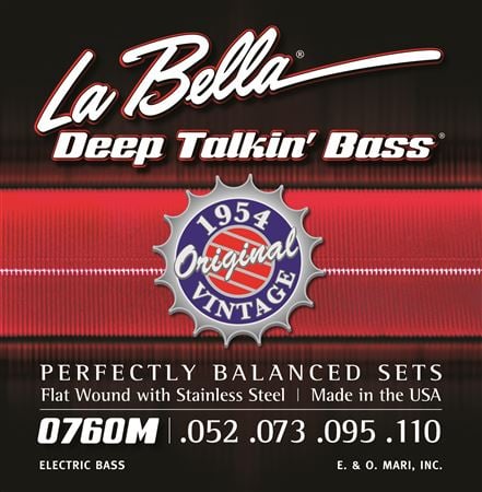 La Bella 0760M Deep Talkin' Bass Strings 1954 Stainless Flat Wound Front View