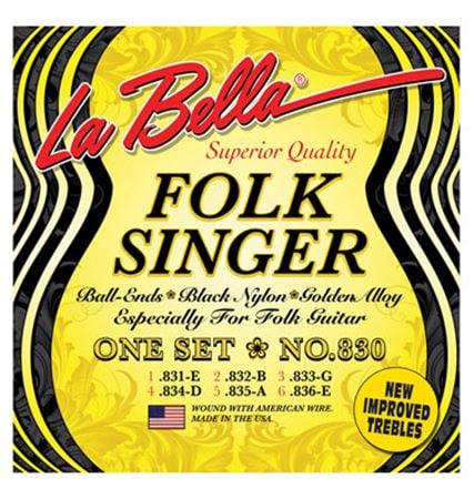 La Bella 830 Folk Singer Nylon Guitar Strings Front View