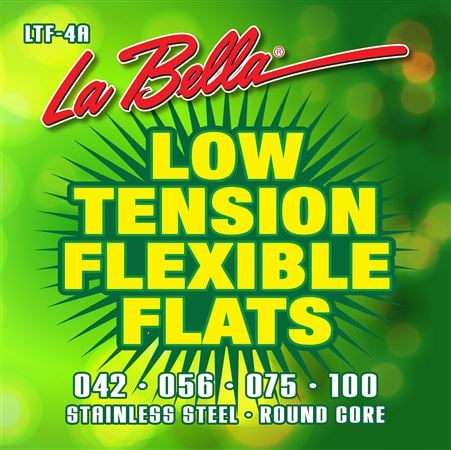 La Bella LTF-4A Low Tension Flexible Flats Bass Guitar Strings 42-100 Front View