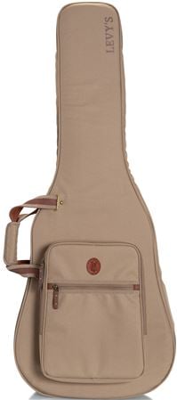 Levys LVYBASSGB200 Deluxe Acoustic Gig Bag Tan Body Angled View