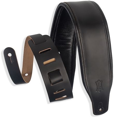Levys M26PD-BLK 3" Garment Leather Padded Guitar Strap Black