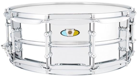 Ludwig Supralite Steel Snare Drum Front View